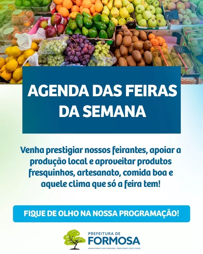Agenda das feiras da semana toda, em Formosa.