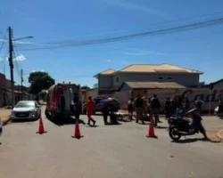 Acidente entre moto e bicicleta mobiliza Bombeiros e PM no Bairro Formosinha, em Formosa 4 Acidente entre moto e bicicleta. Cruzamento do local do acidente no bairro Formosinha.