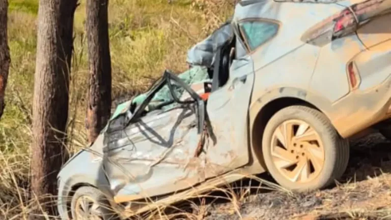 Motorista de 70 anos morre após carro sair da pista e atingir árvore na BR-020, em Formosa