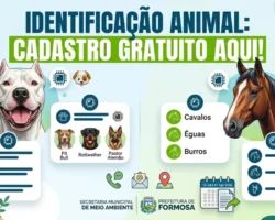 microchipagem de animais, cadastro gratuito em Formosa, iniciativa da Prefeitura de Formosa.