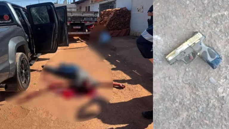 Carro e corpos dos homens assassinados em Formosa no Parque Lago.