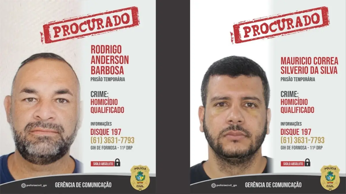 ​​Operação Garantia da Ordem Apreende Armas e Veículo Utilizados em Quádruplo Homicídio no Parque Lago, em Formosa. Na imagem os procurados pela polícia.