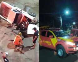 Capotamento de caminhonete na Avenida Califórnia em Formosa GO