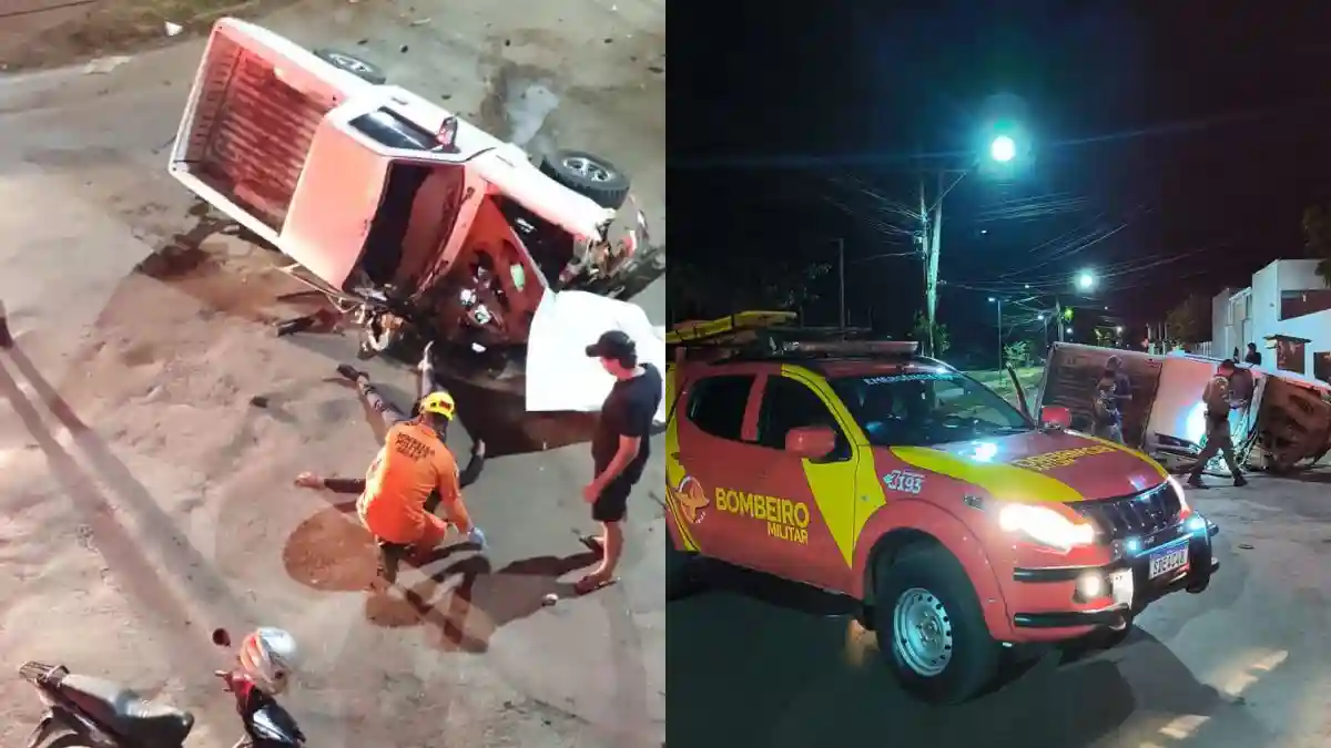 Capotamento de caminhonete na Avenida Califórnia em Formosa GO