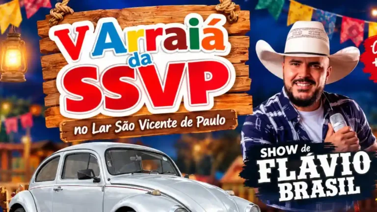 Bingo do Fusca da SSVP acontece em 3 de outubro, em Formosa, com Fusca, salário mínimo, show de Flávio Brasil e cartelas a R$ 20.