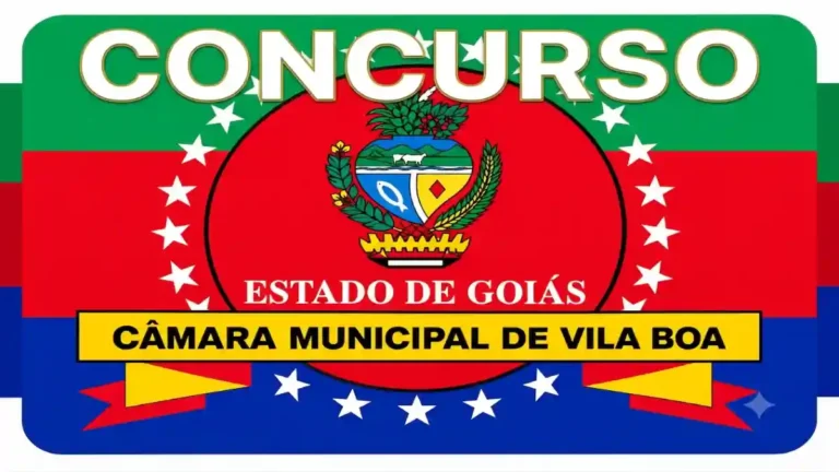 Concurso da Câmara de Vila Boa oferece 6 vagas e 22 para cadastro de reserva.