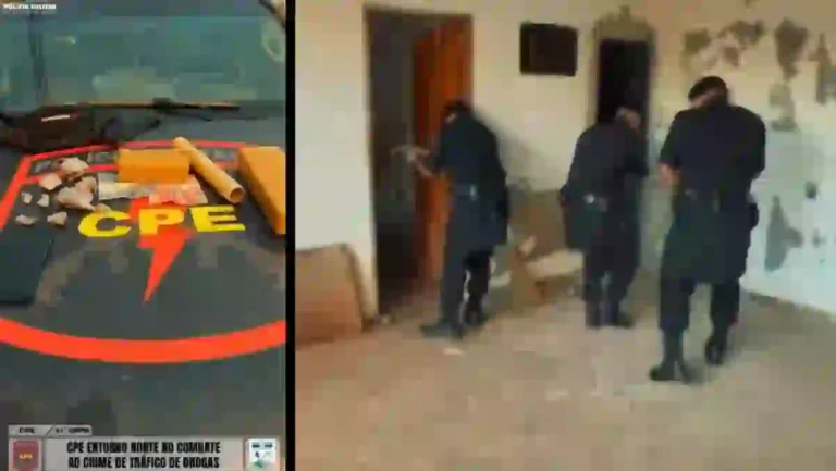 Porções de maconha e materiais apreendidos pela CPE durante ocorrência de tráfico de drogas em Formosa.