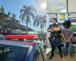 Guarda Municipal de Formosa durante ocorrência envolvendo suspeito de abordar adolescente