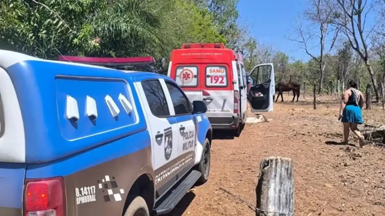 Polícia Militar Rural atende ocorrência envolvendo motocicleta incendiada e homem contido no Distrito de Santa Rosa, zona rural de Formosa.