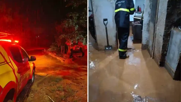 Alagamento em residência em Formosa após chuva forte no Parque São Francisco.