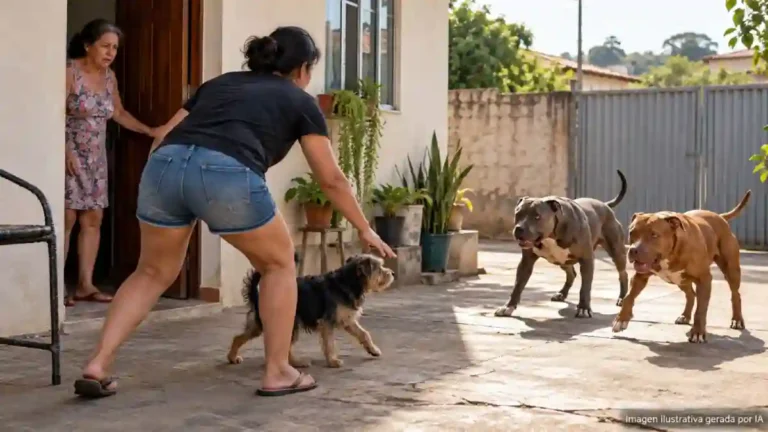Mulher ferida por pitbulls em Formosa durante ataque a cachorro dentro de residência.