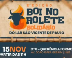 Boi no Rolete Solidário em Formosa será realizado no CTG Querência em benefício do Lar São Vicente de Paulo