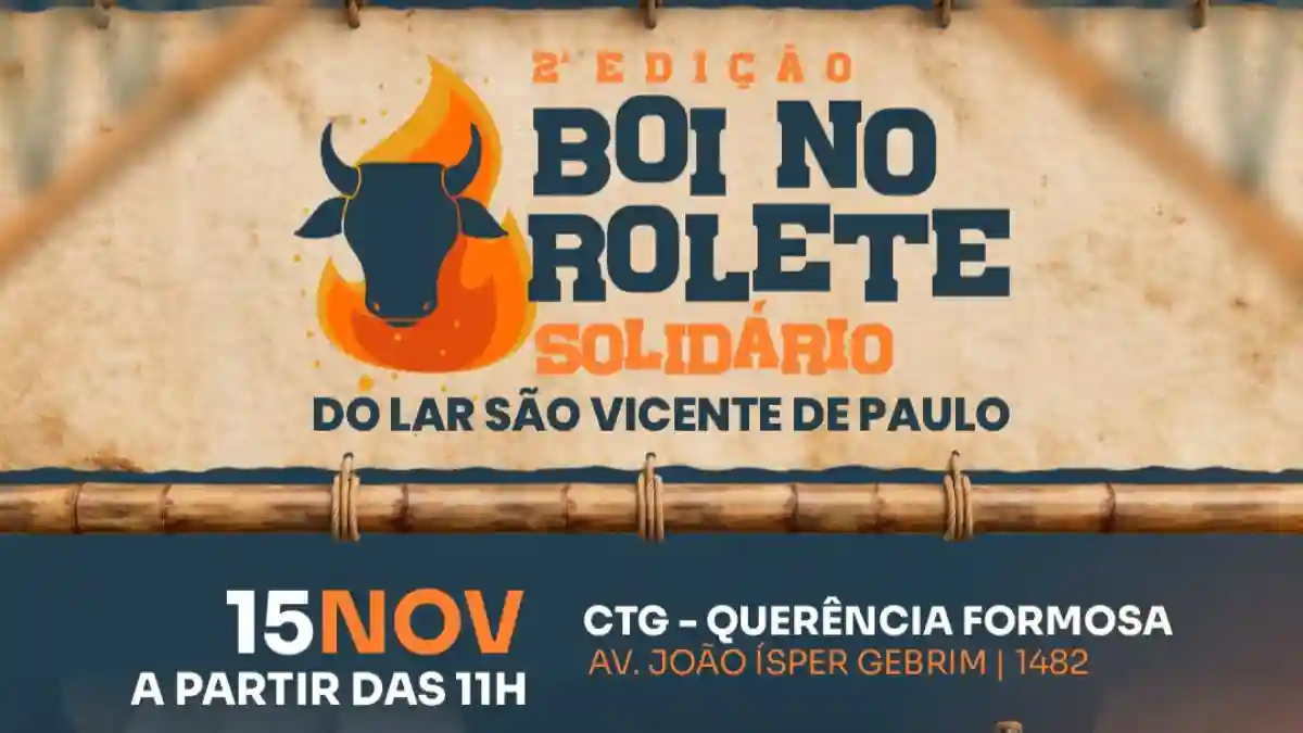 Boi no Rolete Solidário em Formosa será realizado no CTG Querência em benefício do Lar São Vicente de Paulo