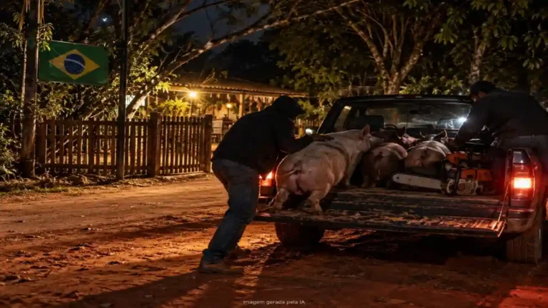 Furto em propriedade rural de Formosa com quatro suínos e equipamentos levados.