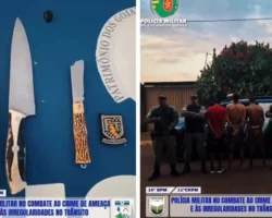Ameaça de morte em Formosa com apreensão de facas pela Polícia Militar.