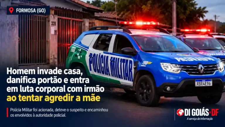 Violência familiar em Formosa: viatura da Polícia Militar em rua residencial.
