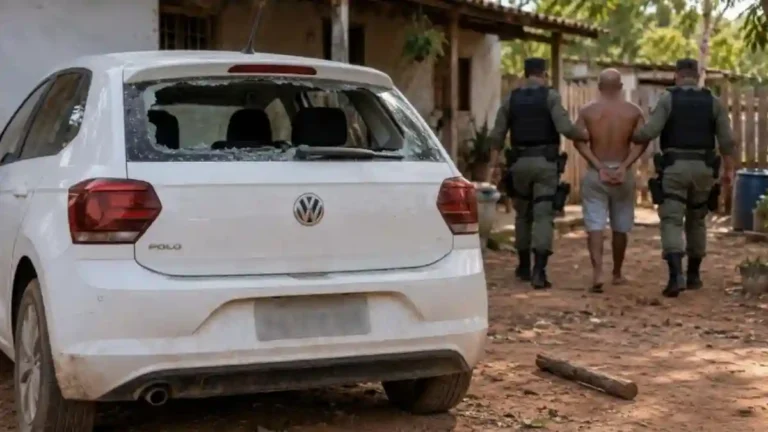 Violência doméstica em Flores de Goiás: viatura da Polícia Militar em imagem ilustrativa.