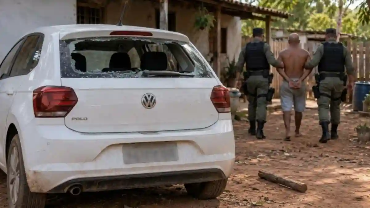 Violência doméstica em Flores de Goiás: viatura da Polícia Militar em imagem ilustrativa.