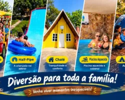 Itiquira Park em Formosa GO, complexo de lazer com piscinas e áreas de recreação