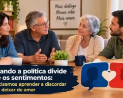 Polarização política no Brasil e os desafios do diálogo e do respeito entre familiares com opiniões diferentes.