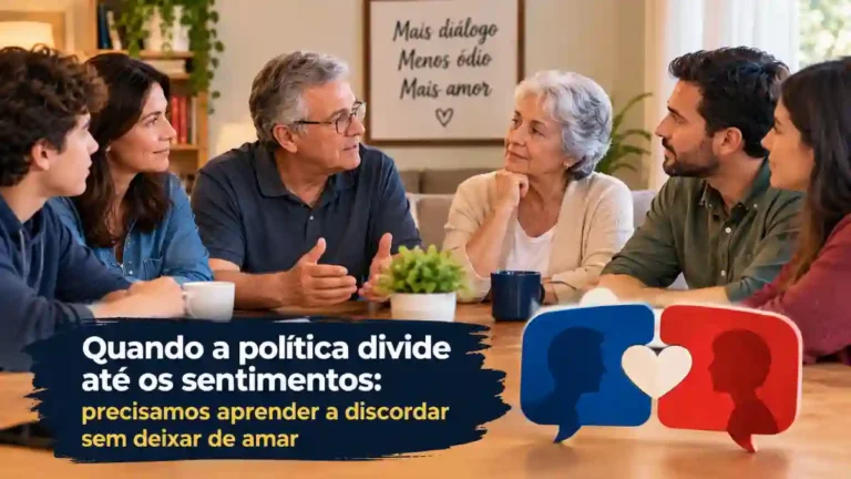 Polarização política no Brasil e os desafios do diálogo e do respeito entre familiares com opiniões diferentes.