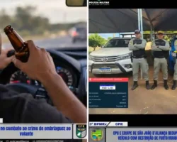 Embriaguez ao volante em Formosa e recuperação de Hilux pela Polícia Militar Rodoviária em Goiás.